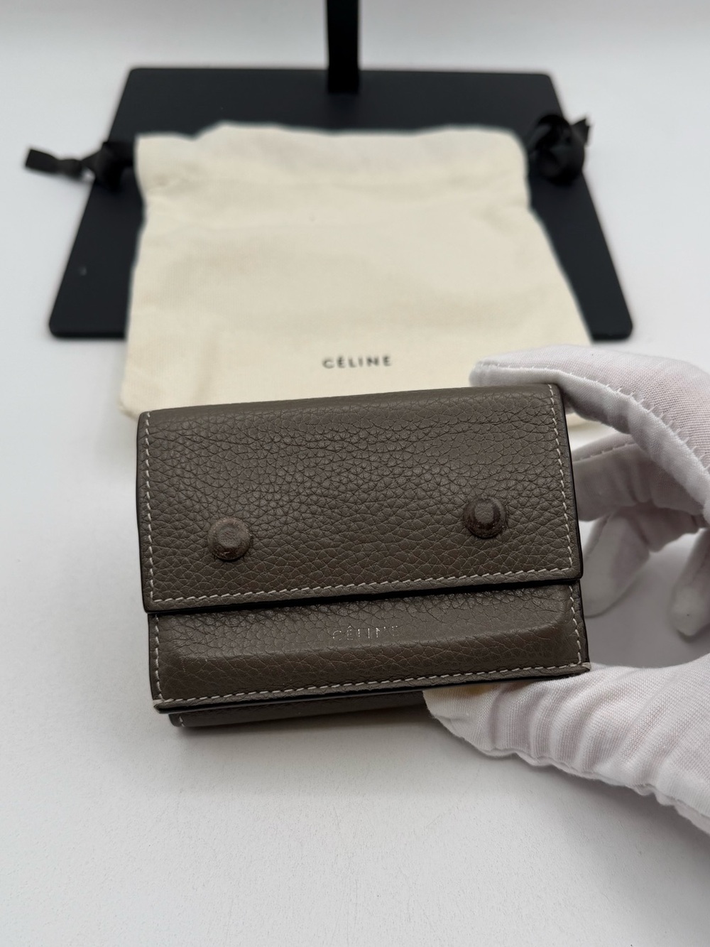 Celine Pebbled Leather multi pocket Wallet